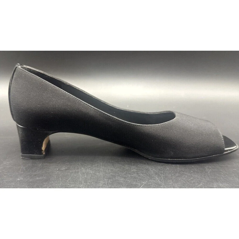 Van Eli Women’s BLACK  Slip On Pumps ‎ Open Toe Casual Heeled Comfort Sz 8.5